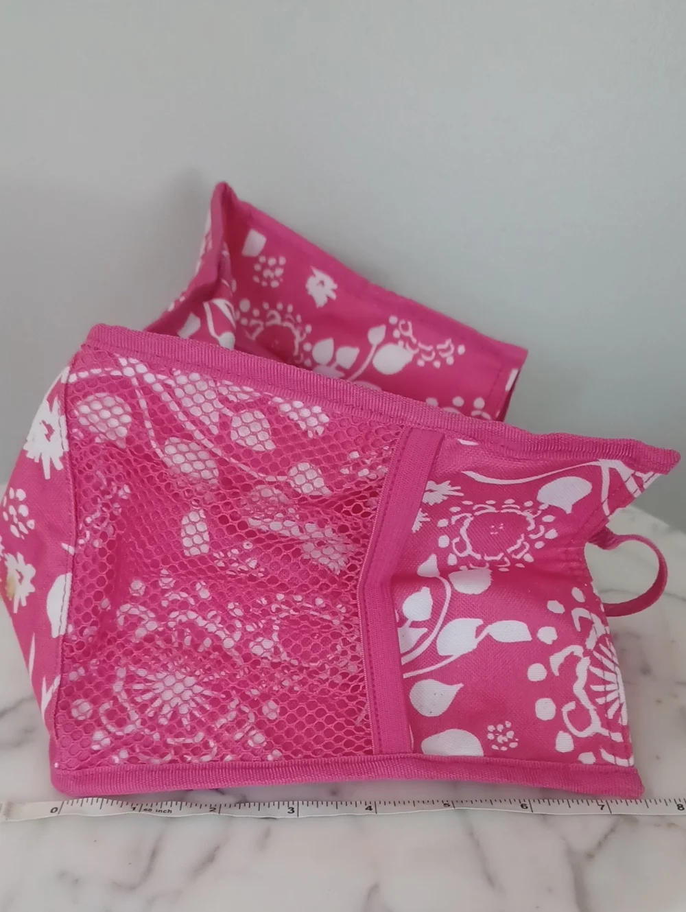 Thirty-One Pink and White Floral Tote Bag URU Keep It Caddy 6